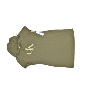 NEW Calvin Klein Men's Hoodie Short Sleeve T-Shirt Olive Green Regular Size XL